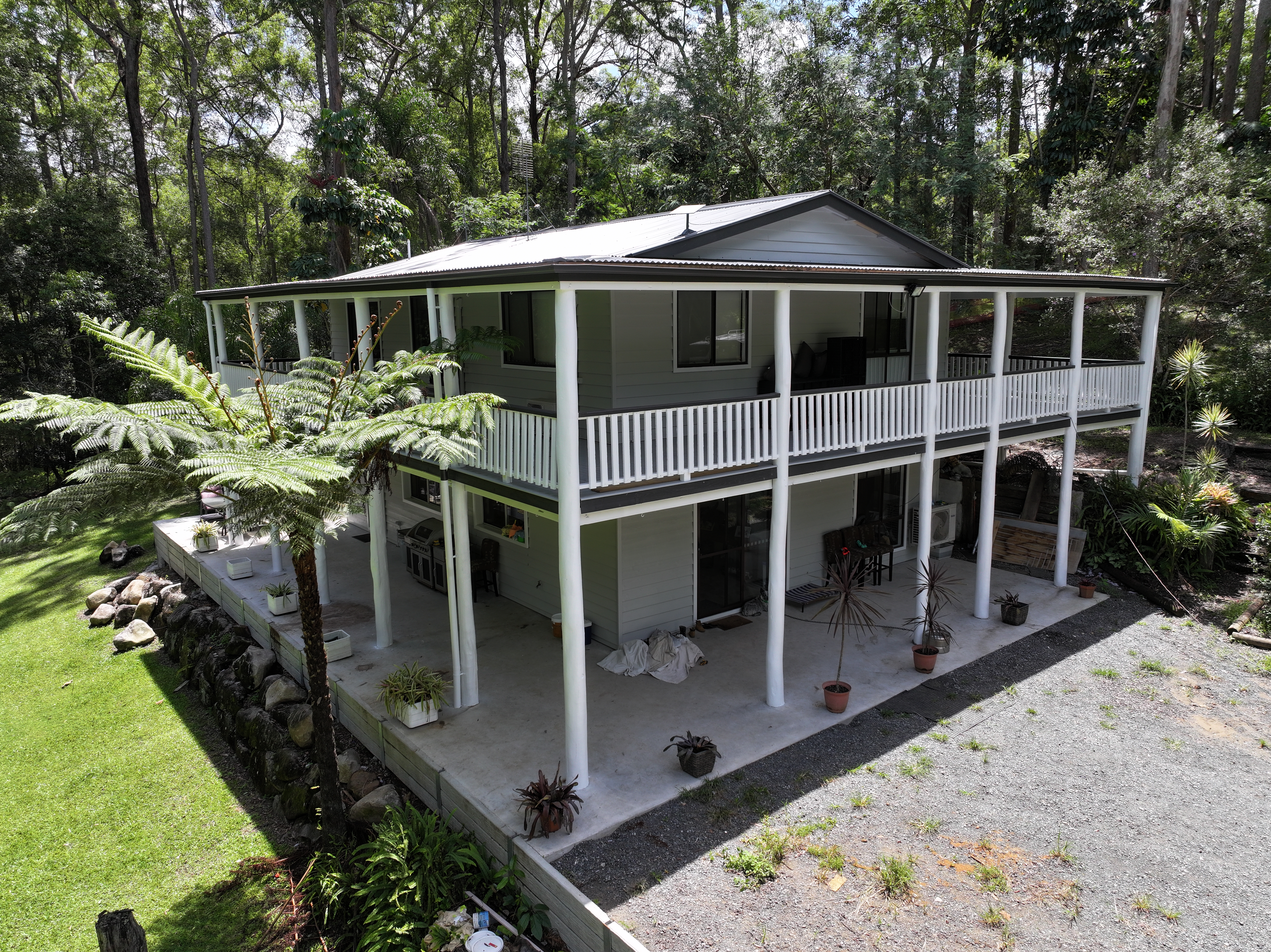 Exterior of a freshly painted house